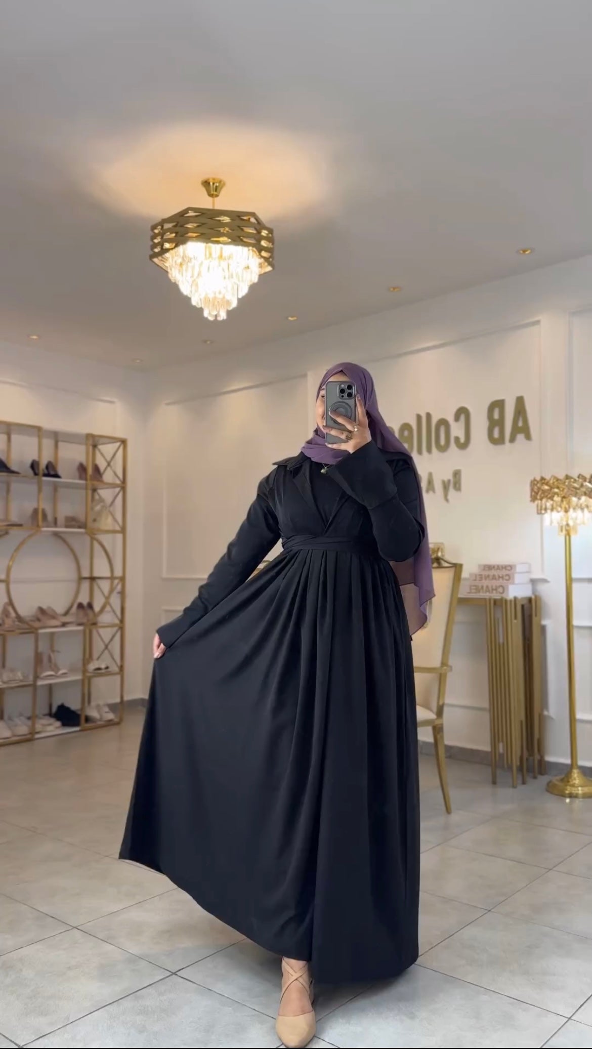 Georgette frock with coat