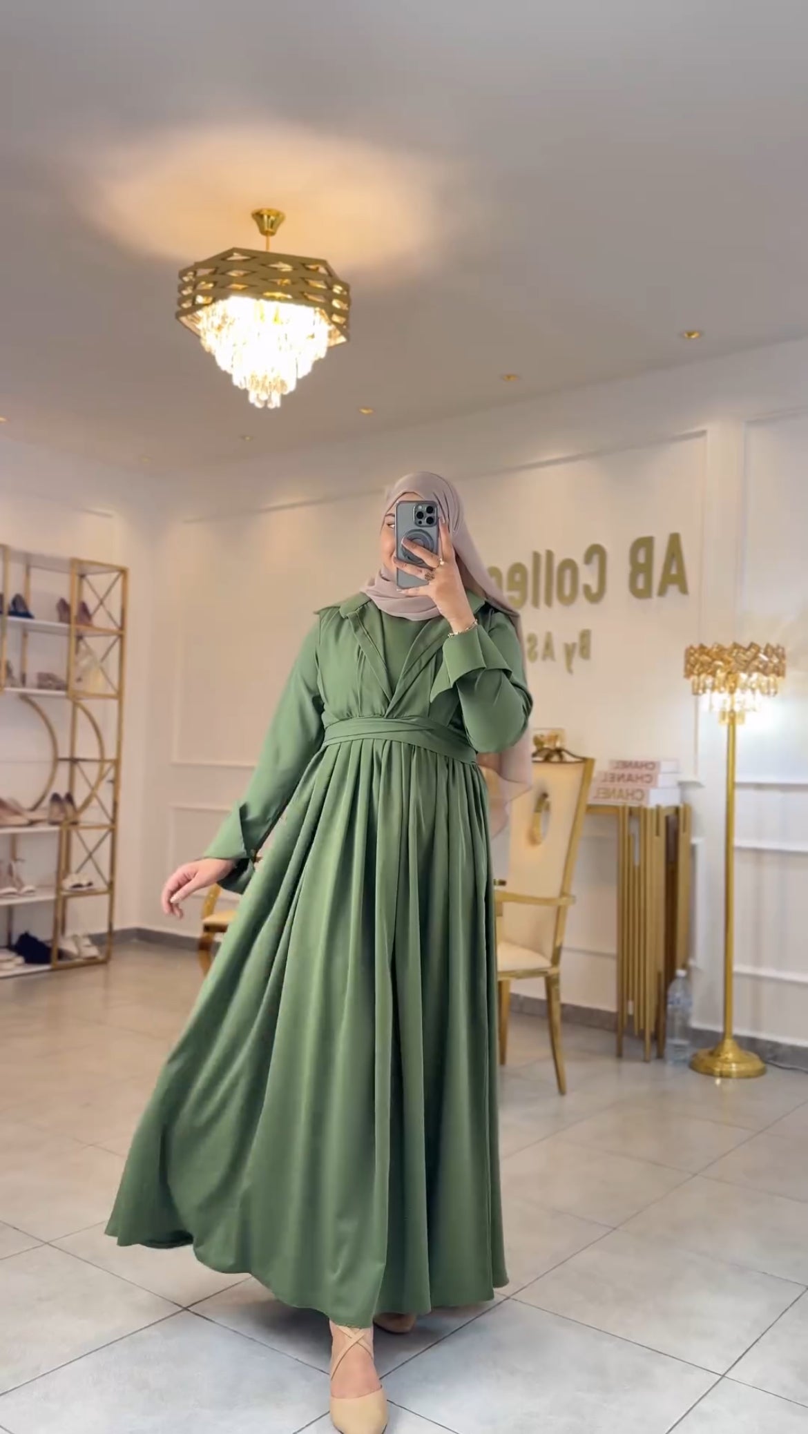 Georgette frock with coat