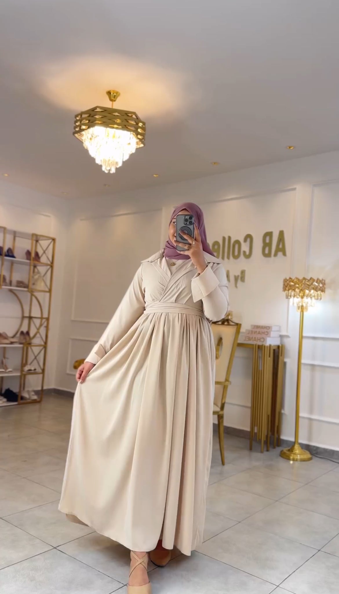 Georgette frock with coat