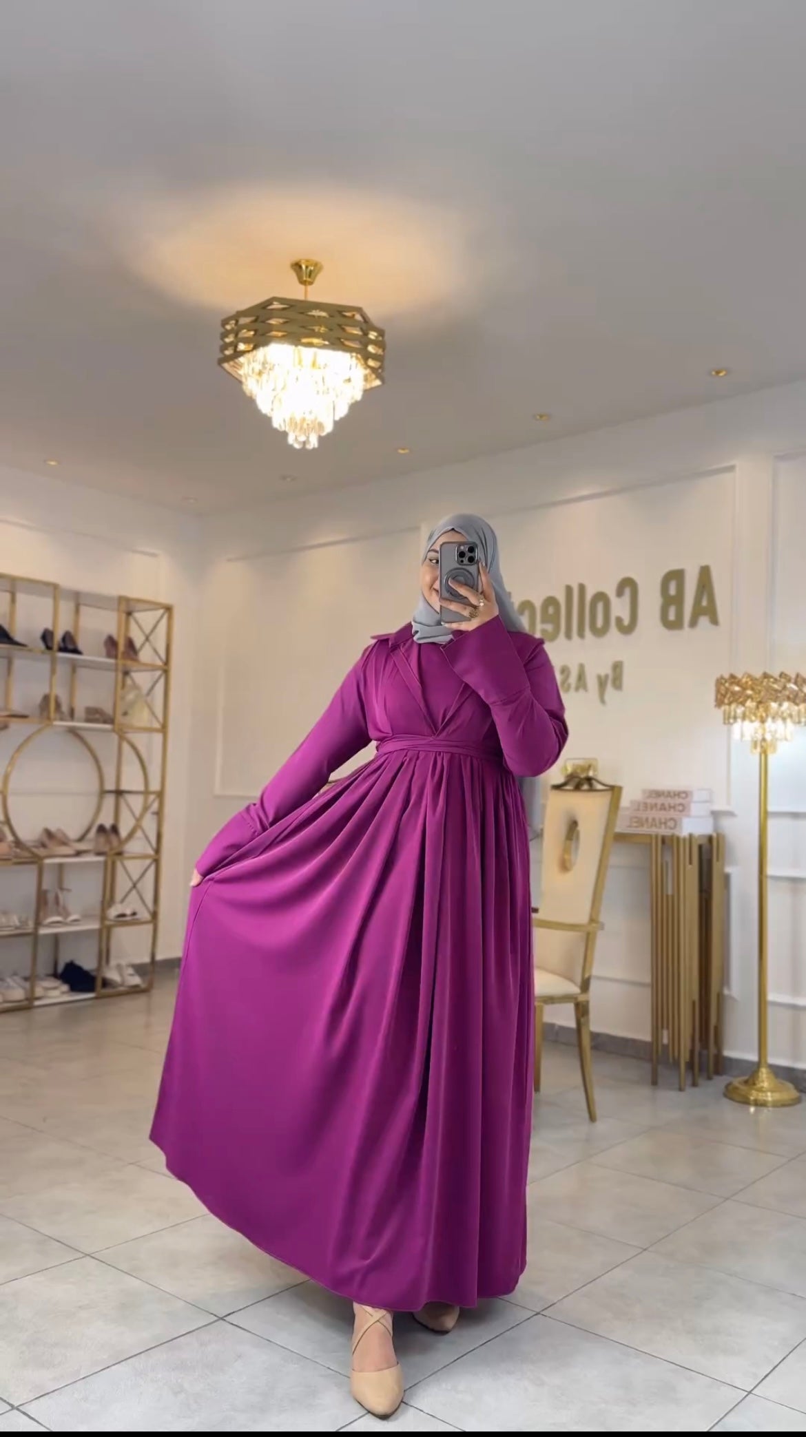 Georgette frock with coat