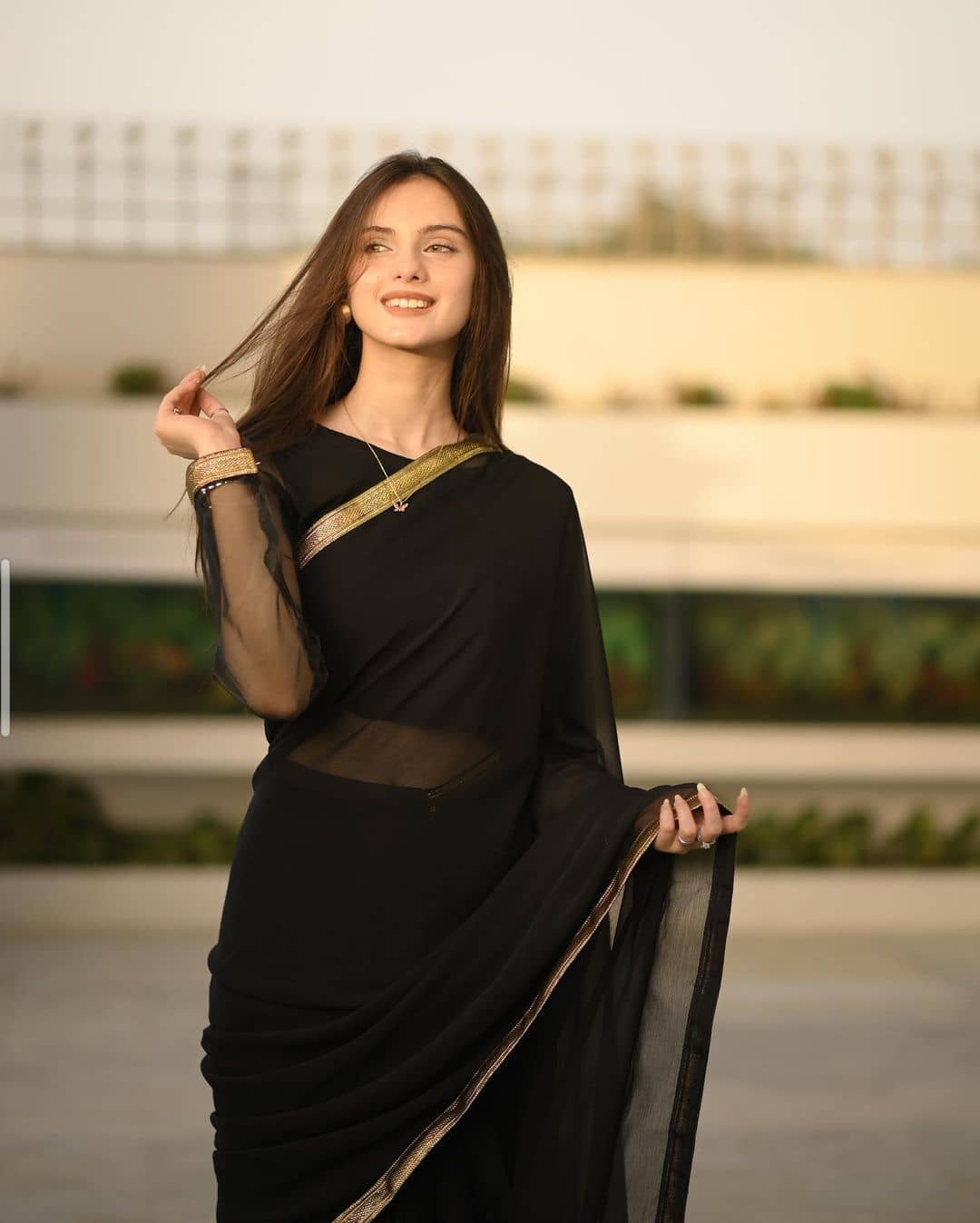CHIFFON LACE STITCHED SAREE