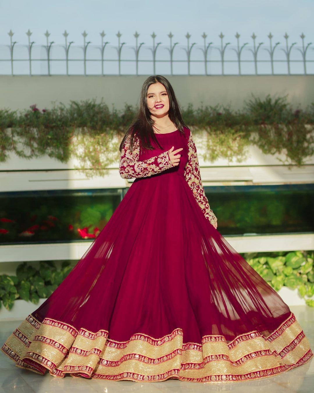 New Heavy Flair Maxi With Lace Work