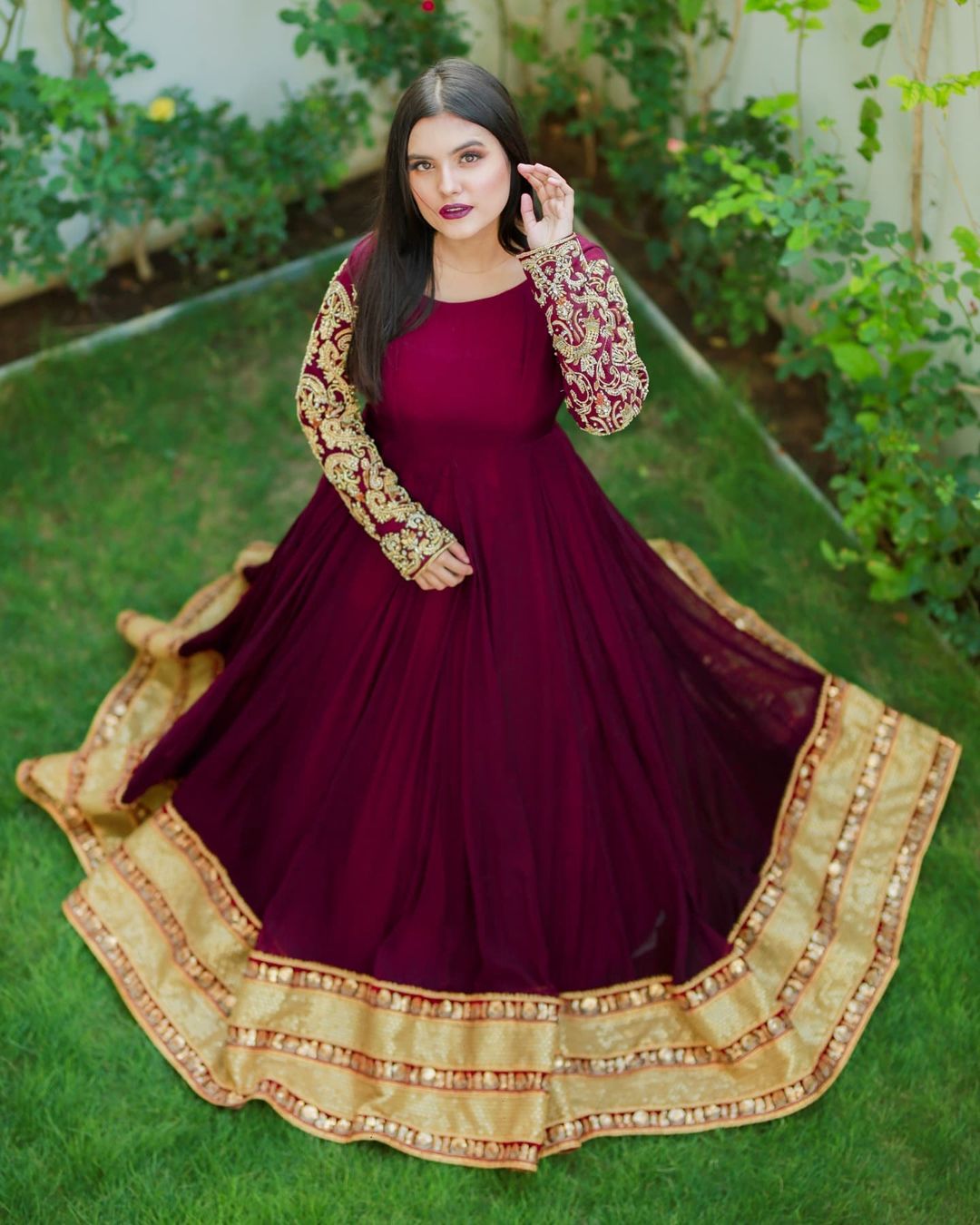 New Heavy Flair Maxi With Lace Work