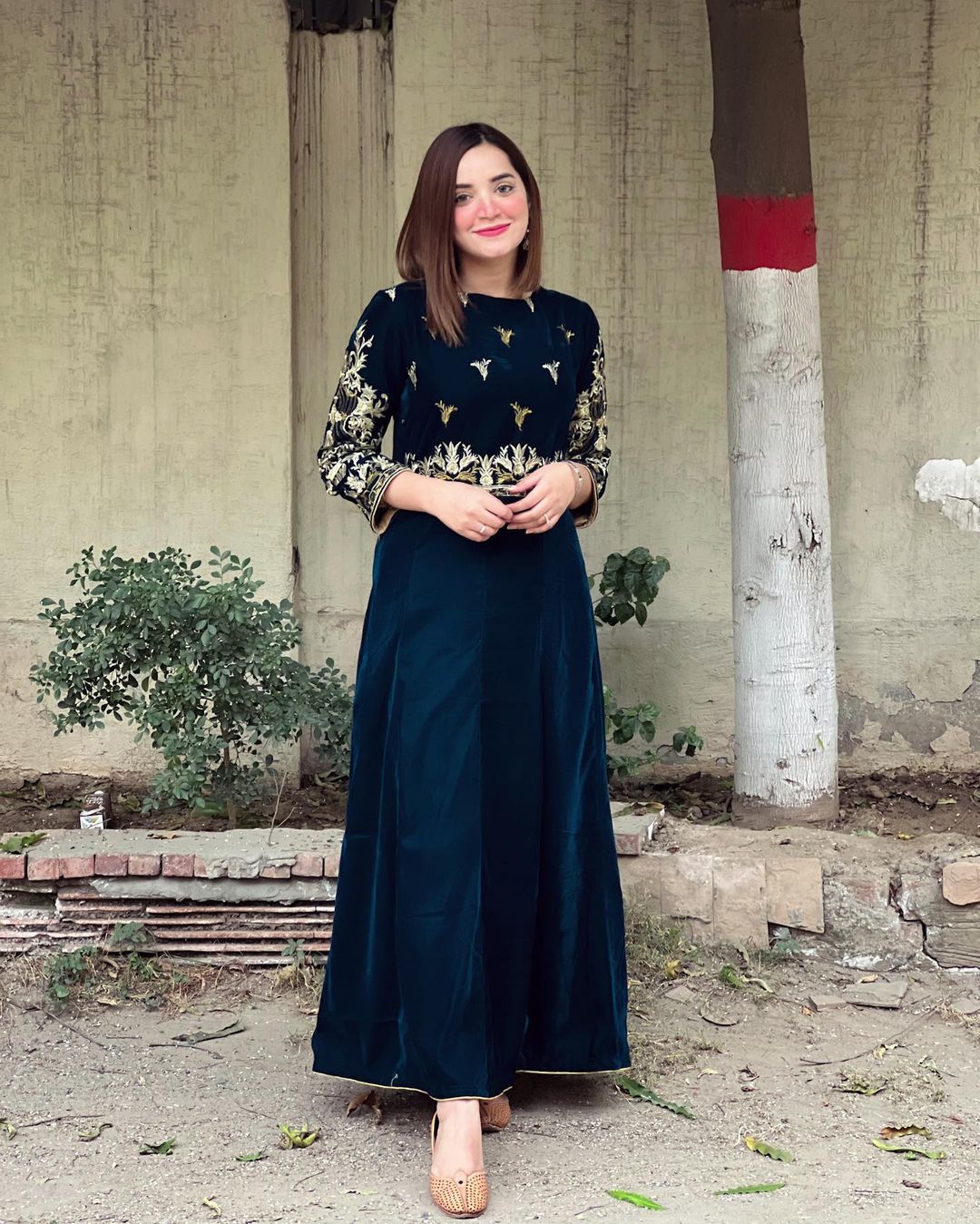 New Velvet Tilla Embriodery Maxi