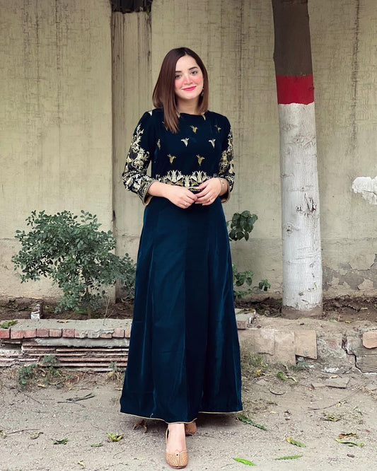 New Velvet Tilla Embriodery Maxi