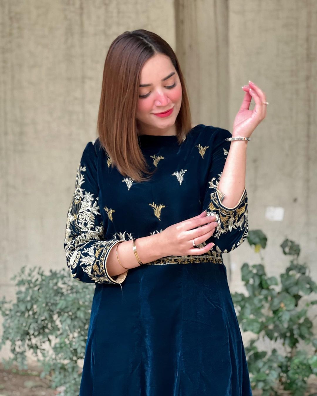 New Velvet Tilla Embriodery Maxi