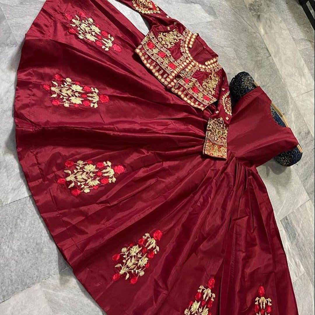 Frock With Separate Embroidery Koti