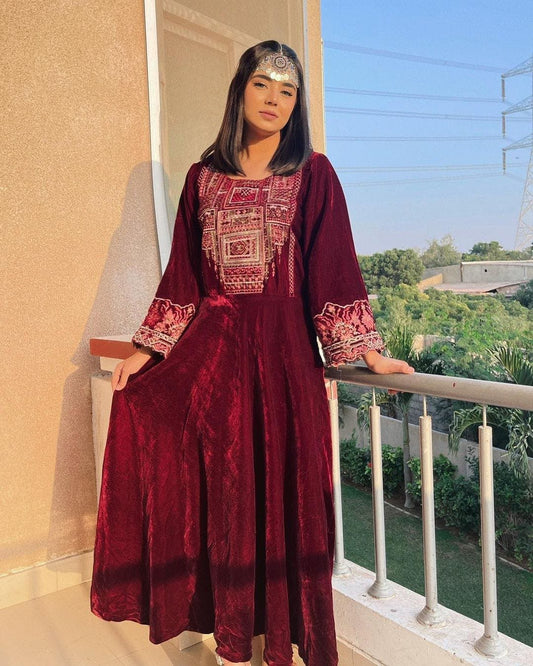 New Velvet Tilla Embroidery Maxi