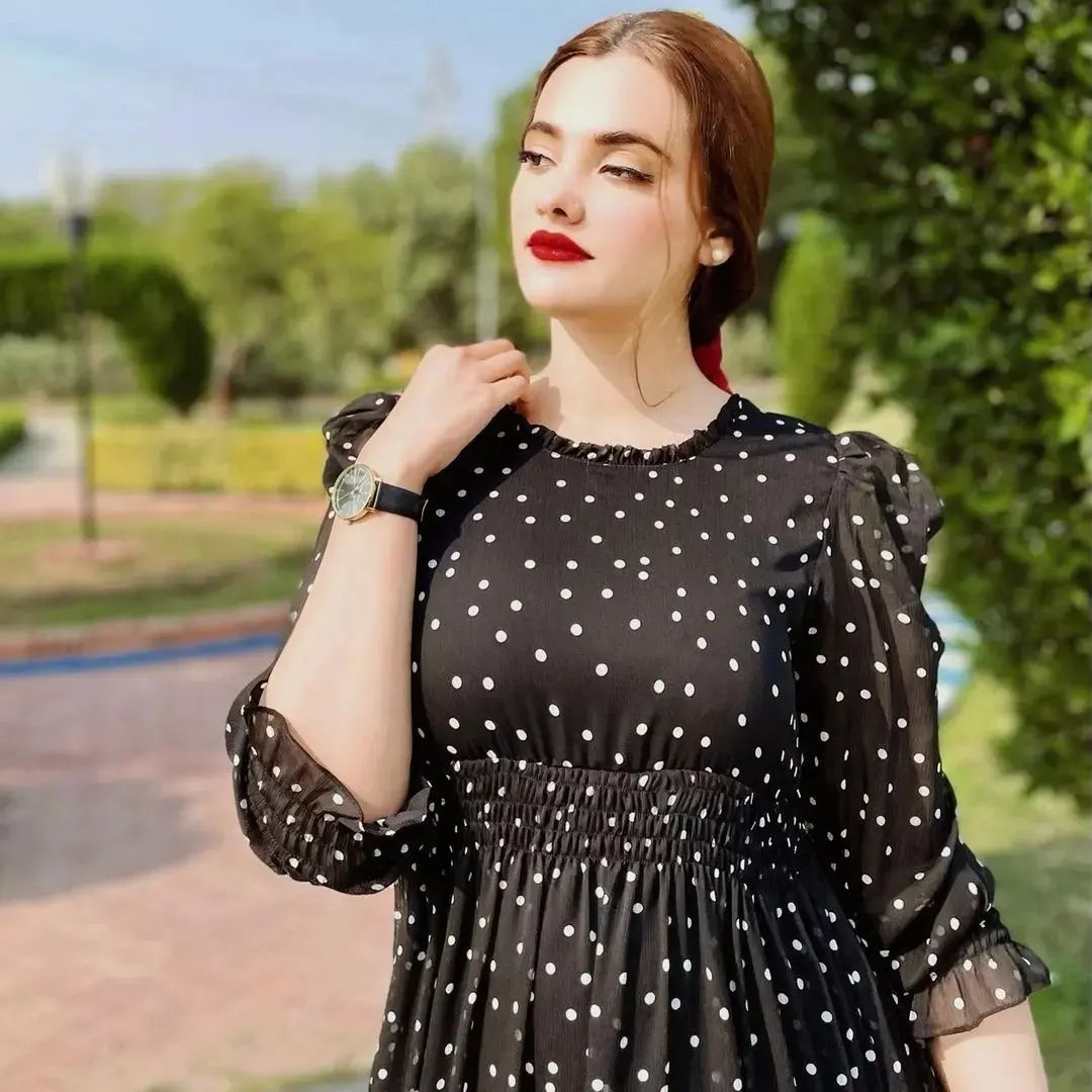 BLACK DOT CHIFFON FROCK