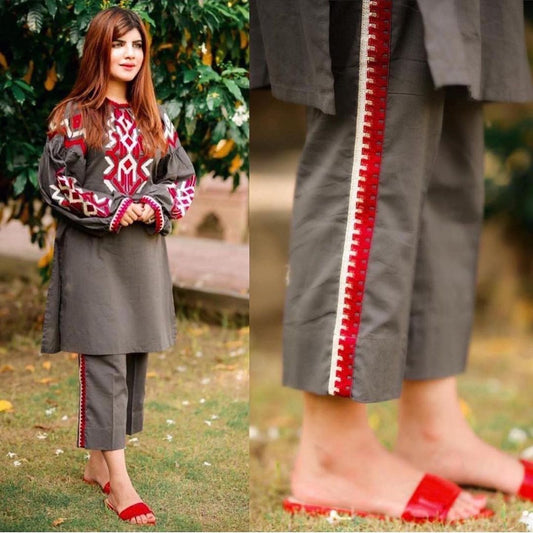 New Stitched  Embroidery Two Piece