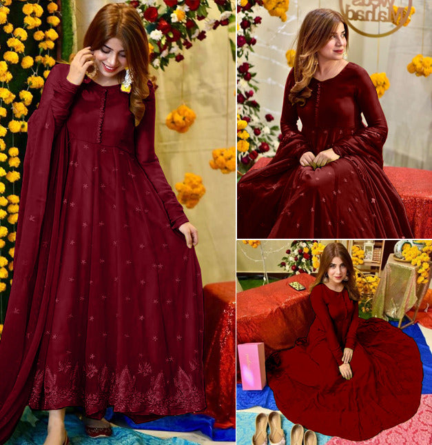 Dr Madiha Fully Embroidery Two Piece With Dupatta