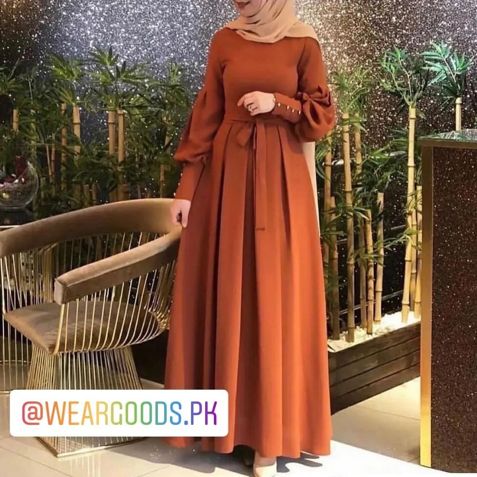 Stitched Abaya With Buttons