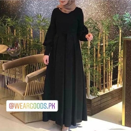 Stitched Abaya With Buttons