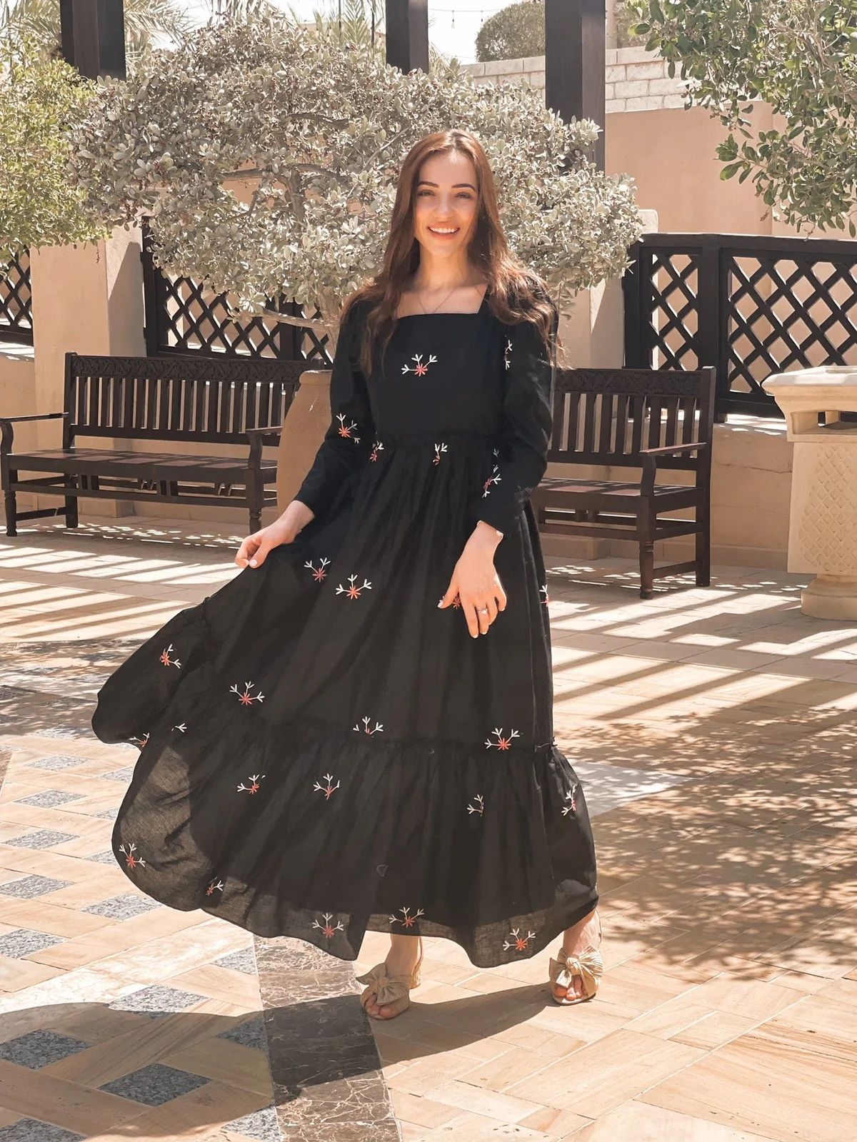 Flower Embroidery Frock