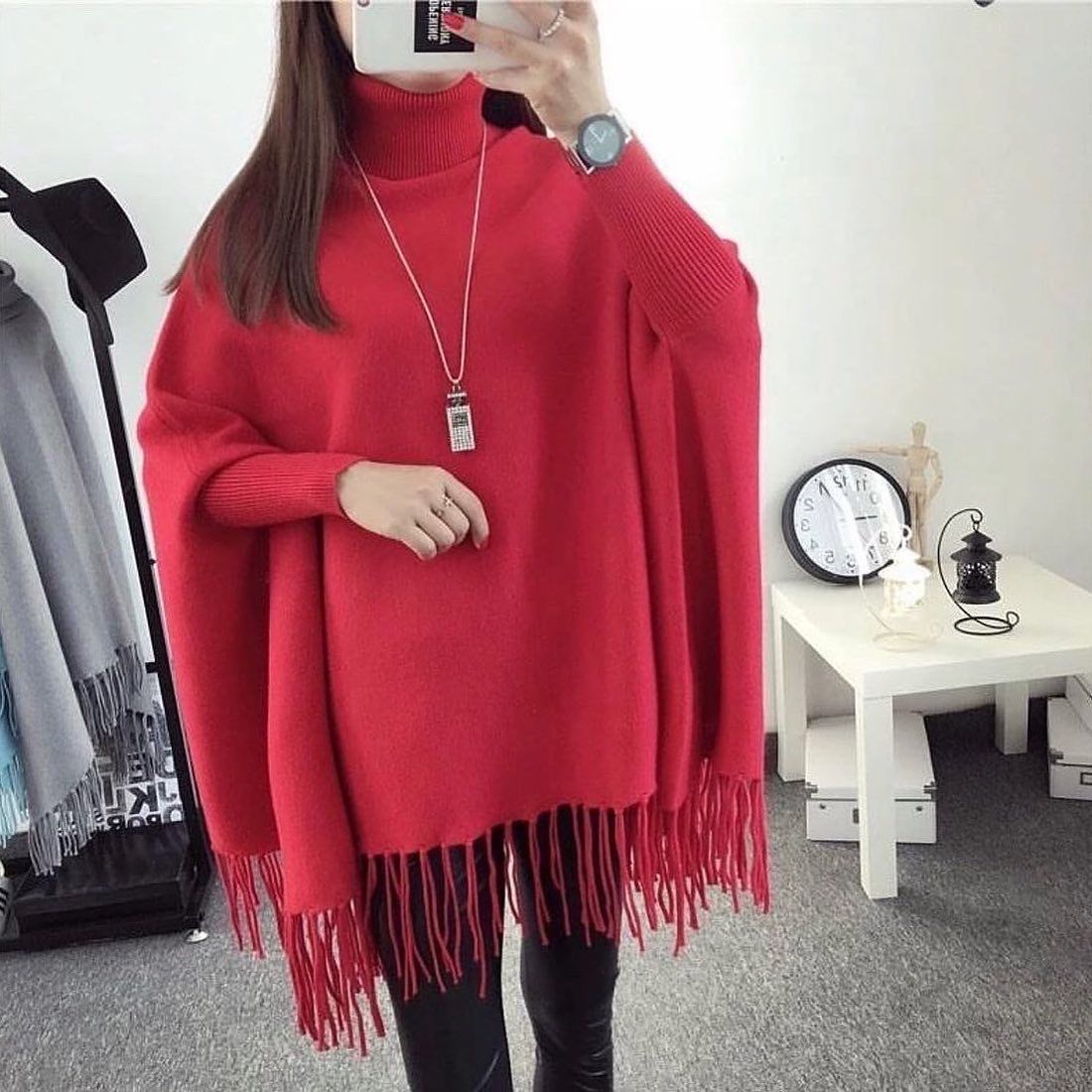 Winter Plain Fleece Poncho