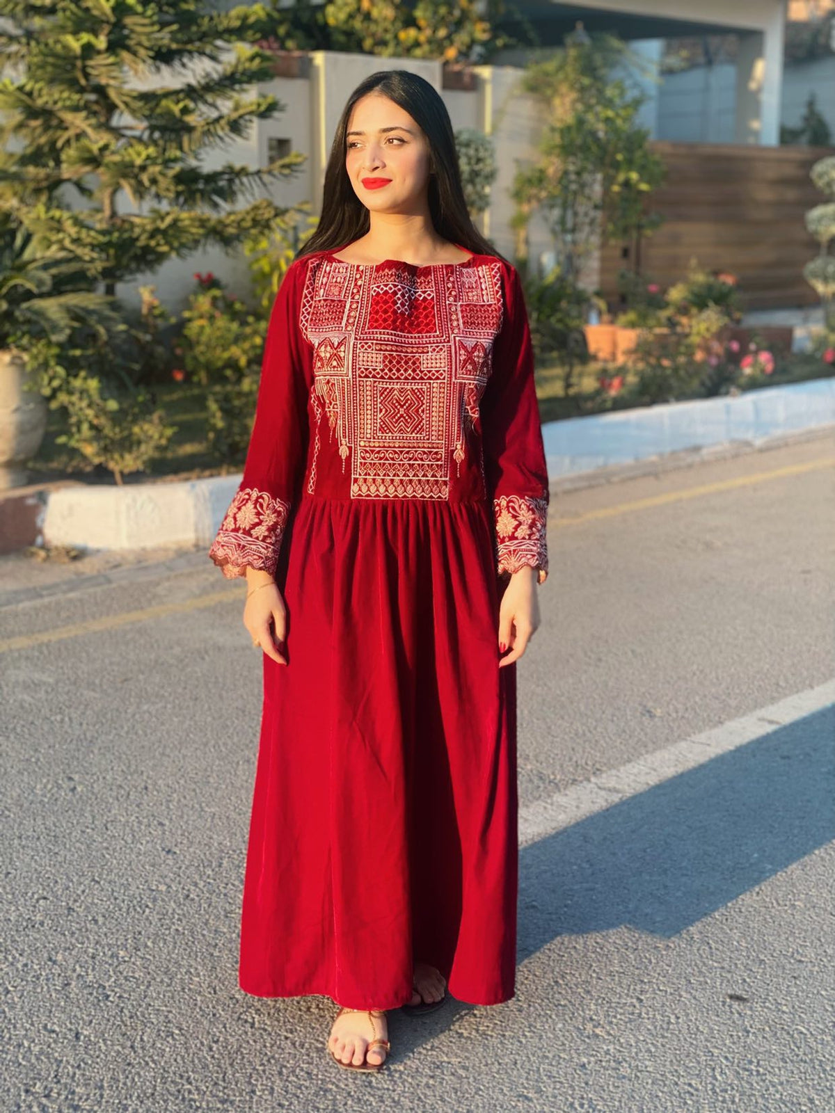 New Velvet Tilla Embroidery Maxi