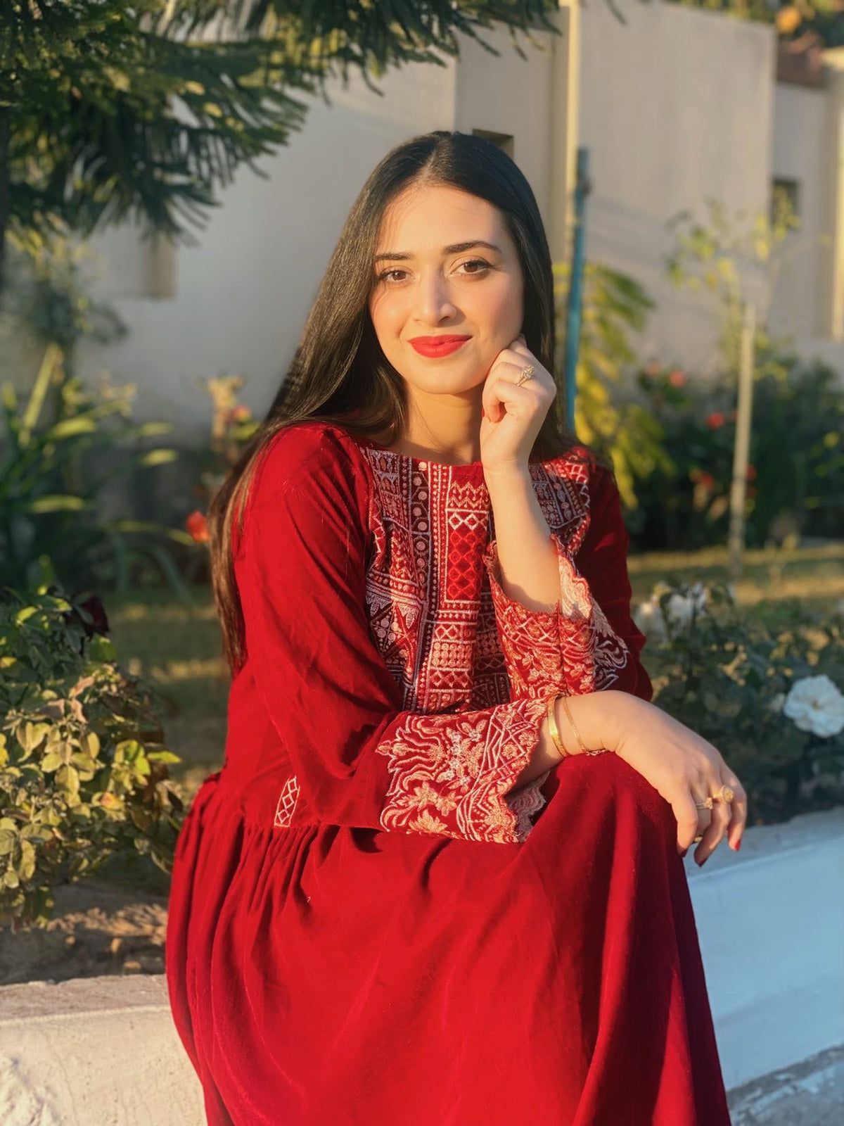 New Velvet Tilla Embroidery Maxi