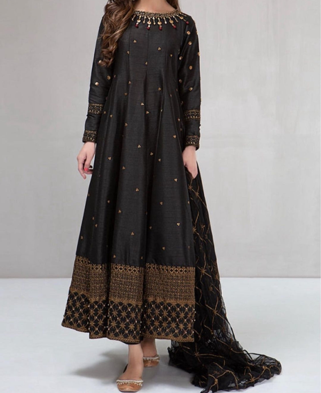 Katan Silk Embroidery Three Piece