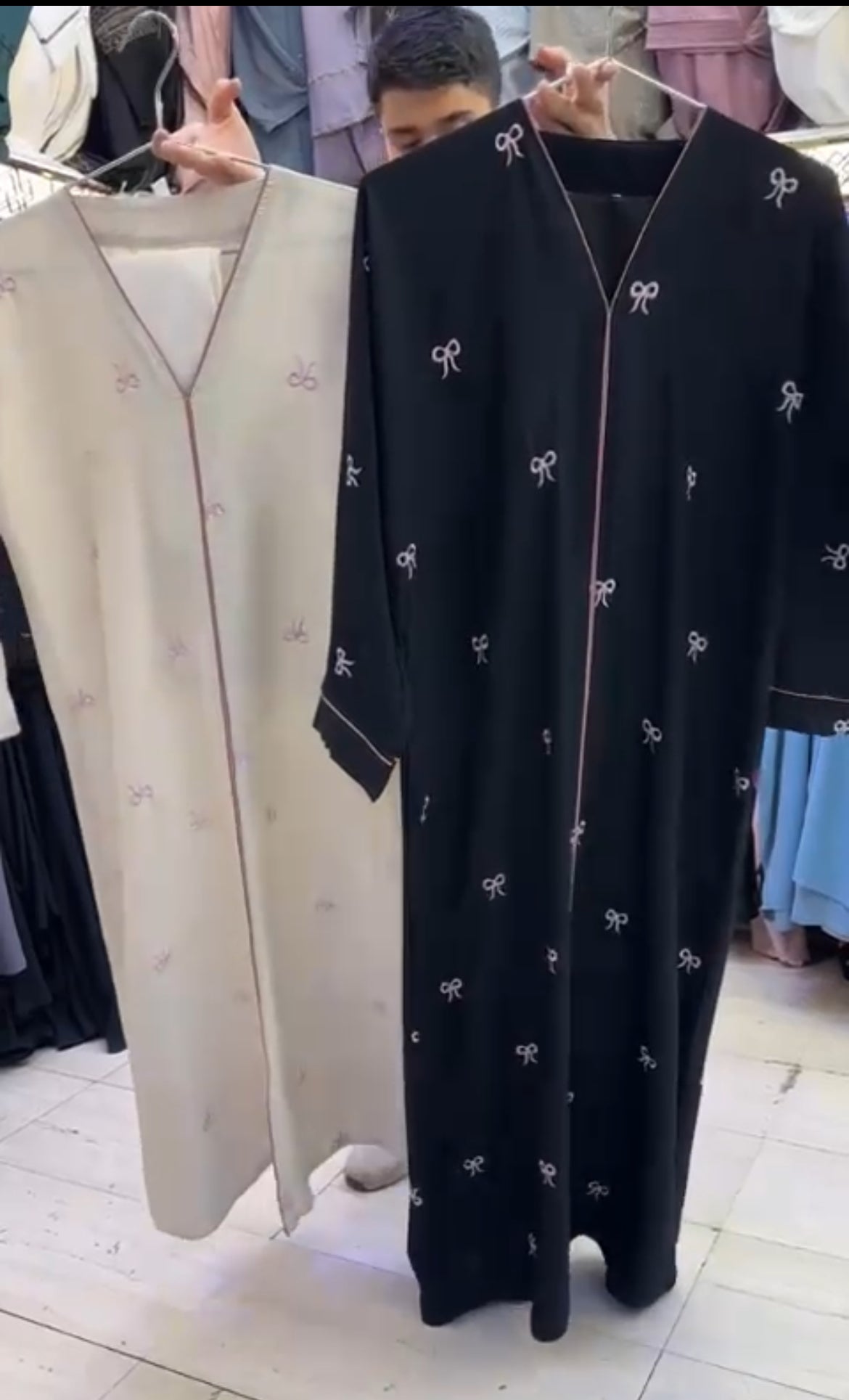 Bow abaya with stroller
