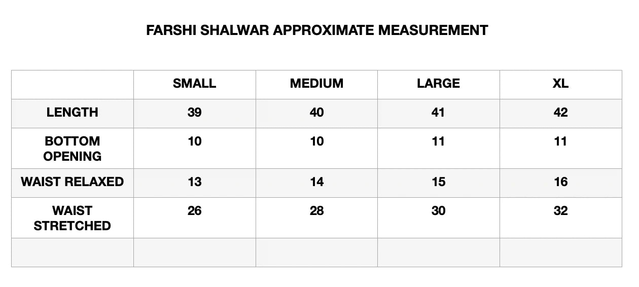 Farshi shalwar only