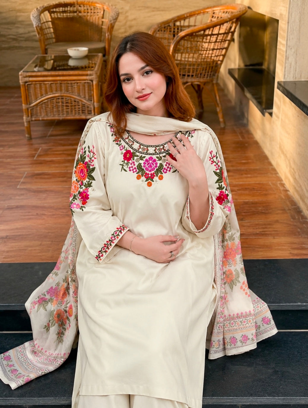 Maysuri 3PC Stitched Dress