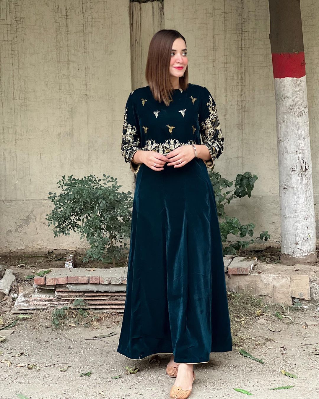 New Velvet Tilla Embriodery Maxi