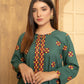Green Leave Embroidery Two Piece